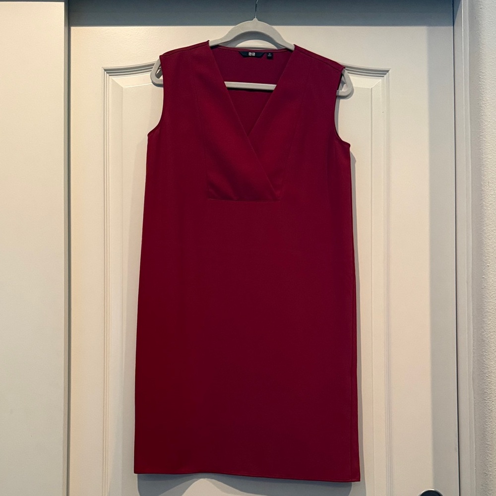 Uniqlo Red V-Neck Mini Dress